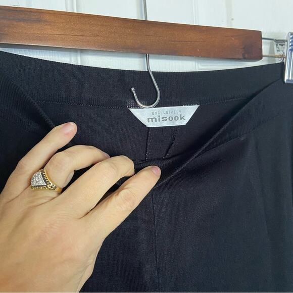 Misook Straight Leg Knit Pant Black Wrinkle Free Ankle Length Women Size XL 25” - Picture 5 of 5